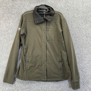 Kuhl Jacket Womens Medium Green Snap Front Chest Pocket Outdoor Hiking Casual